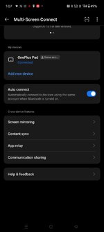 Multi Screen Connect Apps With OS 14 update, do you now have in phone settings \ Connection ...